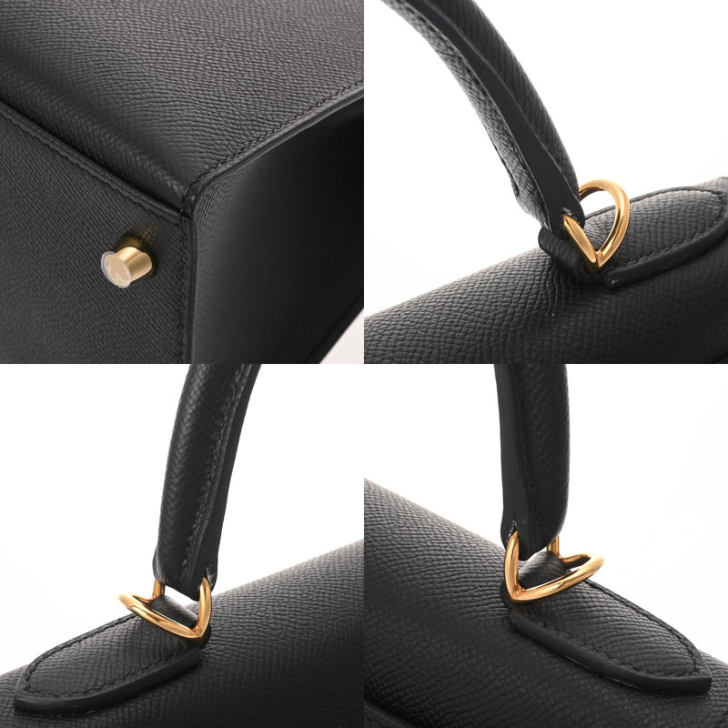 HERMES エルメス ケリー 28 外縫い 2WAY ブラック B刻印(2023年頃) レディース ヴォーエプソン ハンドバッグ 新同 中古 銀蔵