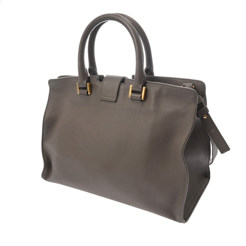 SAINT LAURENT サンローラン ベイビーカバス 2WAY グレー 394461 レディース レザー ハンドバッグ ABランク 中古 銀蔵