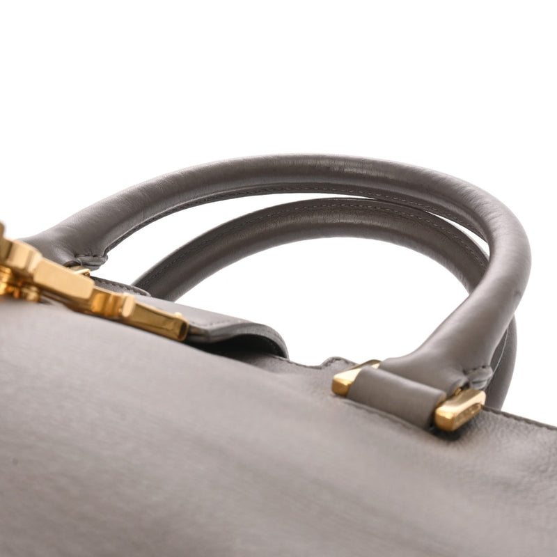 SAINT LAURENT サンローラン ベイビーカバス 2WAY グレー 394461 レディース レザー ハンドバッグ ABランク 中古 銀蔵