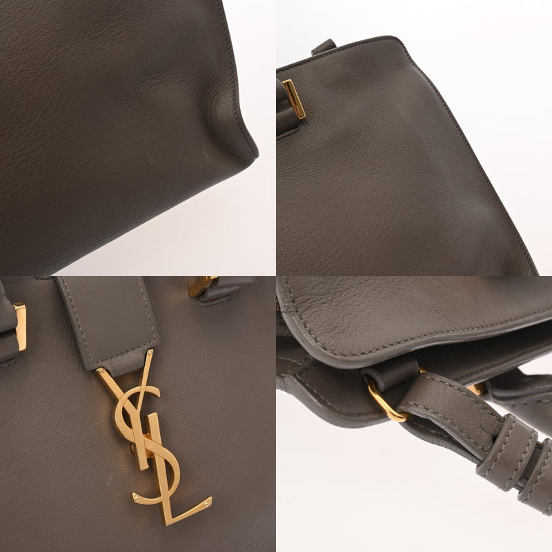 SAINT LAURENT サンローラン ベイビーカバス 2WAY グレー 394461 レディース レザー ハンドバッグ ABランク 中古 銀蔵