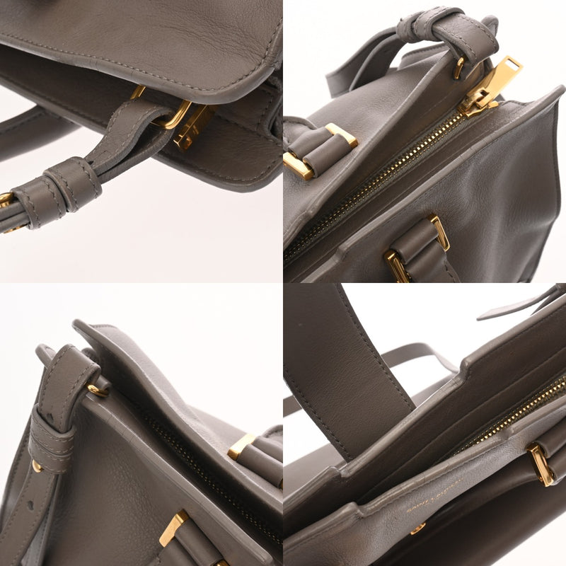 SAINT LAURENT サンローラン ベイビーカバス 2WAY グレー 394461 レディース レザー ハンドバッグ ABランク 中古 銀蔵