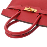 HERMES エルメス バーキン 30 ルージュカザック R刻印(2014年頃)  レディース ヴォーエプソン ハンドバッグ Aランク 中古 銀蔵