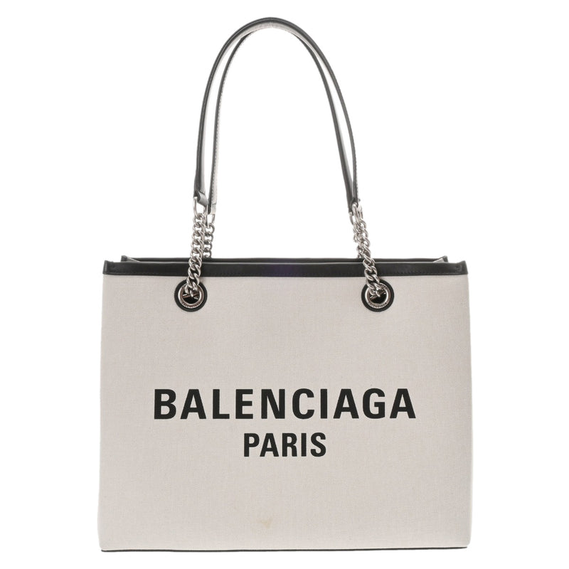 BALENCIAGA ホワイトトートバッグ　ポーチ付　454A BALENCIAGA トートバッグ ホワイト/ブラック