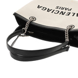 BALENCIAGA バレンシアガ ミディアム デューティーフリー ホワイト ブラック 759973 レディース キャンバス レザー トートバッグ Aランク 中古 銀蔵