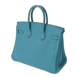 HERMES エルメス バーキン 25 ターコイズ □R刻印(2014年頃) レディース ヴォースイフト ハンドバッグ ABランク 中古 銀蔵