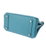 HERMES エルメス バーキン 25 ターコイズ □R刻印(2014年頃) レディース ヴォースイフト ハンドバッグ ABランク 中古 銀蔵