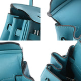 HERMES エルメス バーキン 25 ターコイズ □R刻印(2014年頃) レディース ヴォースイフト ハンドバッグ ABランク 中古 銀蔵