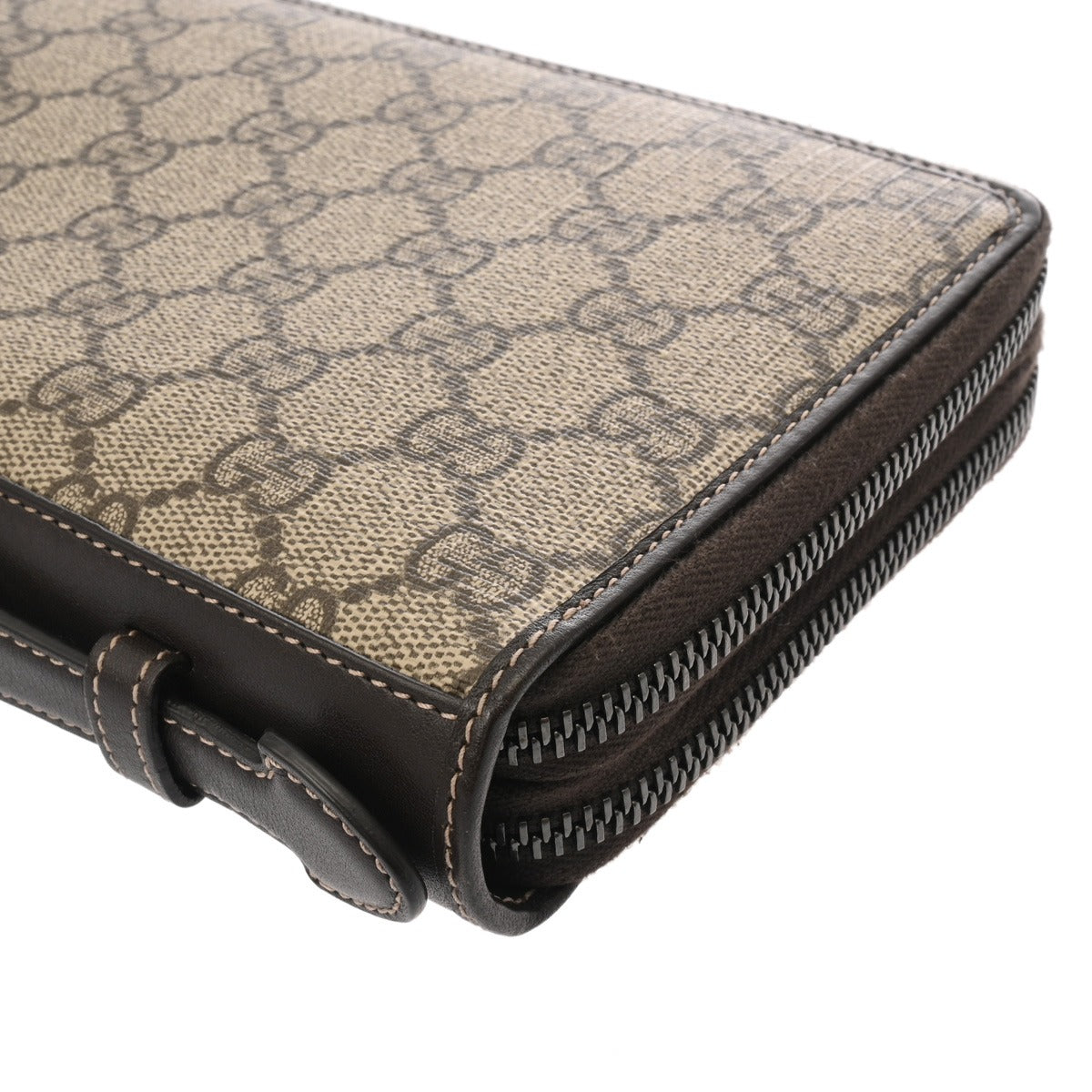 グッチ ドキュメントケース 43065 ベージュ シルバー金具 メンズ GG