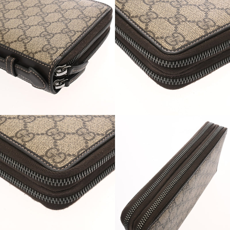 GUCCI グッチ GGスプリーム ドキュメントケース ベージュ シルバー金具 336298 メンズ GGスプリームキャンバス トラベルケース ABランク 中古 銀蔵