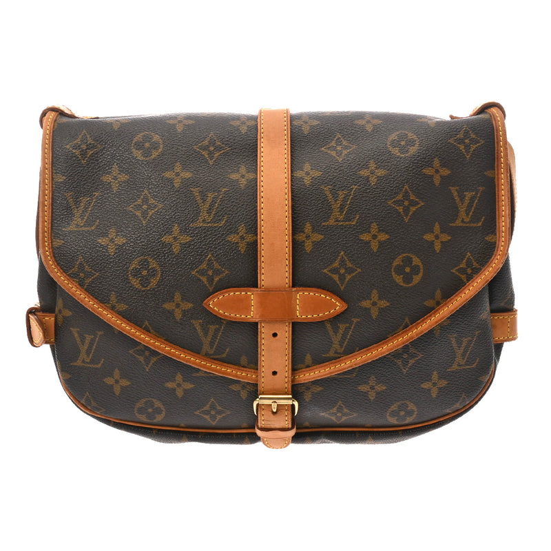 LOUIS VUITTON ルイヴィトン モノグラム ソミュール 30 ブラウン M42256 レディース モノグラムキャンバス ショルダーバッグ Bランク 中古 銀蔵