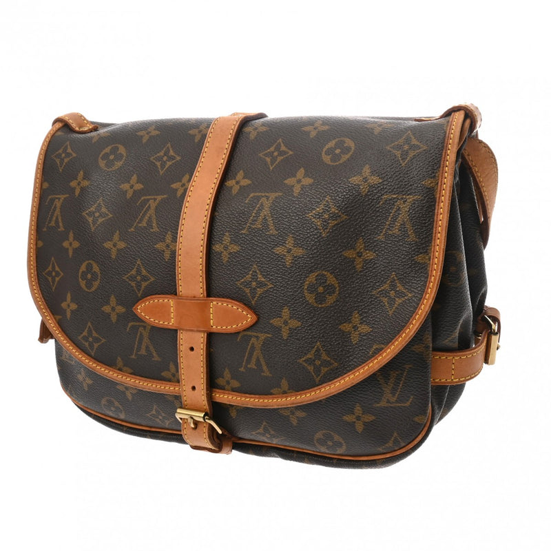 LOUIS VUITTON ルイヴィトン モノグラム ソミュール 30 ブラウン M42256 レディース モノグラムキャンバス ショルダーバッグ Bランク 中古 銀蔵