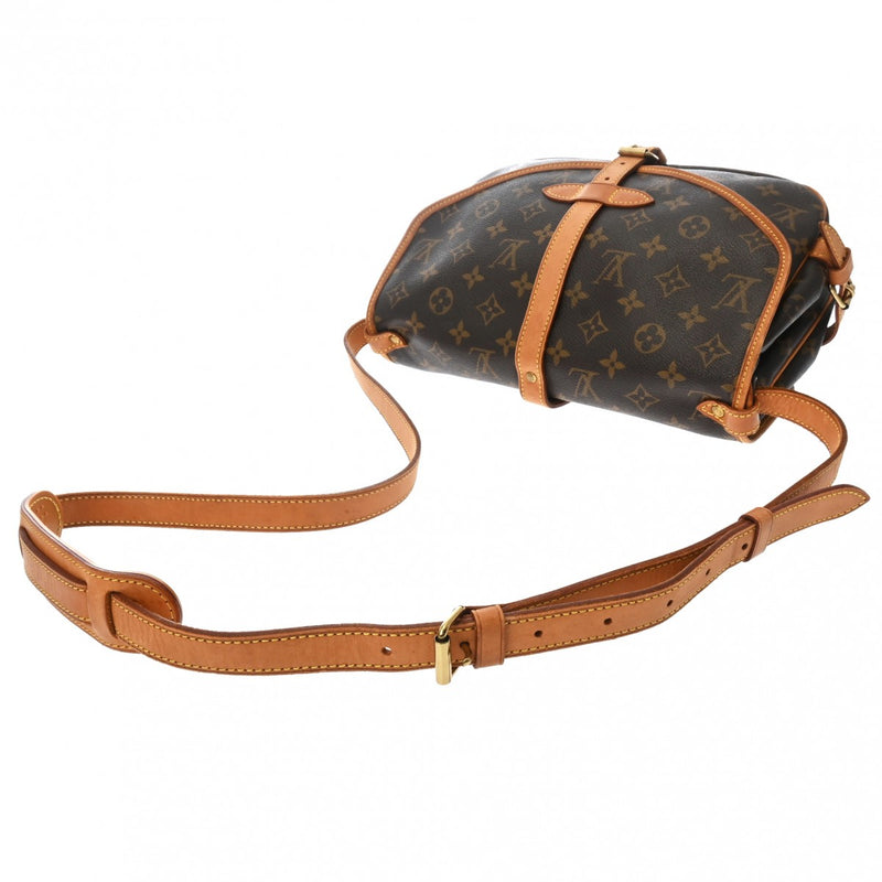 LOUIS VUITTON ルイヴィトン モノグラム ソミュール 30 ブラウン M42256 レディース モノグラムキャンバス ショルダーバッグ Bランク 中古 銀蔵