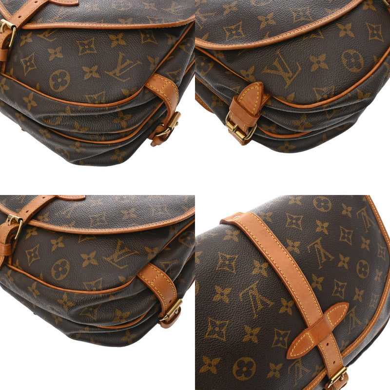 LOUIS VUITTON ルイヴィトン モノグラム ソミュール 30 ブラウン M42256 レディース モノグラムキャンバス ショルダーバッグ Bランク 中古 銀蔵