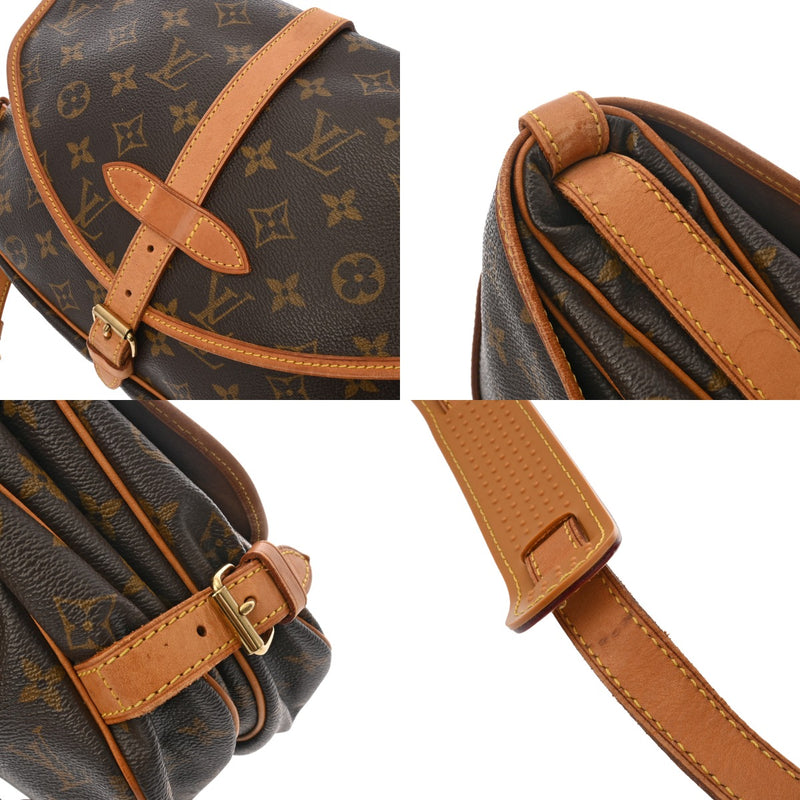 LOUIS VUITTON ルイヴィトン モノグラム ソミュール 30 ブラウン M42256 レディース モノグラムキャンバス ショルダーバッグ Bランク 中古 銀蔵