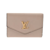 LOUIS VUITTON ルイヴィトン ポルトフォイユ ロックミニ グレージュ M69340 レディース レザー 三つ折り財布 Bランク 中古 銀蔵