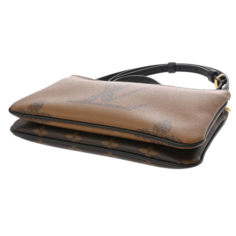 LOUIS VUITTON ルイヴィトン モノグラムジャイアント リバース ポシェットドゥーブルジップ ブラウン M69203 レディース モノグラムキャンバス ショルダーバッグ Aランク 中古 銀蔵