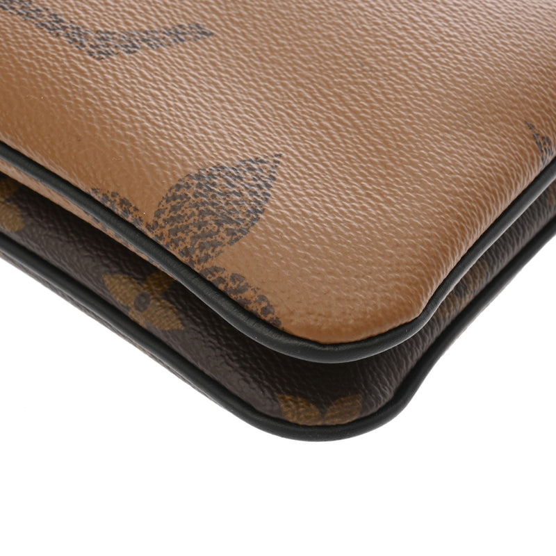 LOUIS VUITTON ルイヴィトン モノグラムジャイアント リバース ポシェットドゥーブルジップ ブラウン M69203 レディース モノグラムキャンバス ショルダーバッグ Aランク 中古 銀蔵
