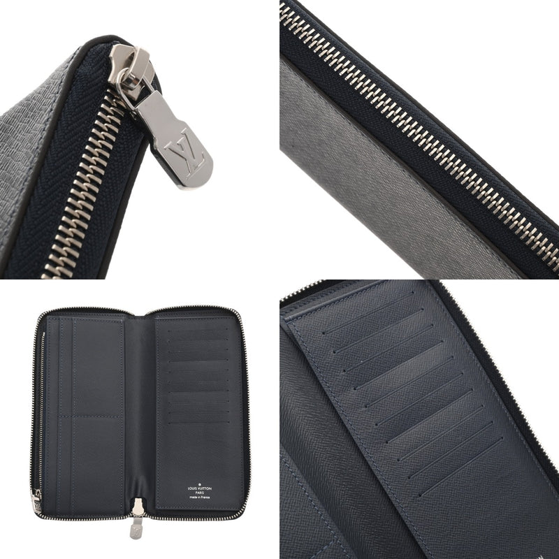 LOUIS VUITTON ルイヴィトン タイガ ジッピーウォレット ヴェルティカル ブルーマリーヌ M30510 ユニセックス レザー 長財布 Aランク 中古 銀蔵