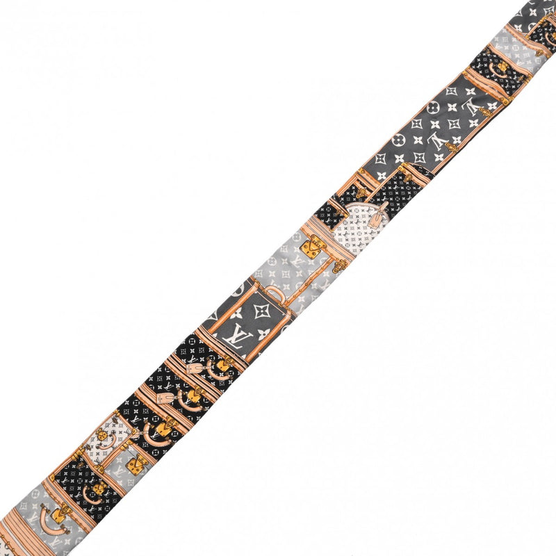 LOUIS VUITTON ルイヴィトン バンドー BB レッツゴー ブラック/ホワイト M76442 レディース シルク100％ スカーフ ABランク 中古 銀蔵