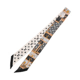 LOUIS VUITTON ルイヴィトン バンドー BB レッツゴー ブラック/ホワイト M76442 レディース シルク100％ スカーフ ABランク 中古 銀蔵
