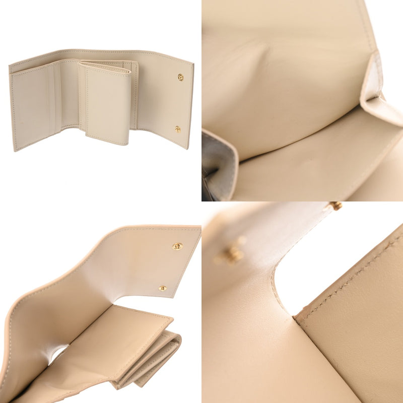 CELINE セリーヌ スモール トリフォールド ウォレット ベージュ 10B573BEL レディース レザー 三つ折り財布 Aランク 中古 銀蔵