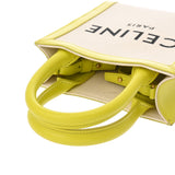 CELINE セリーヌ ミニバーティカルカバ ホワイト/イエロー 193302 レディース キャンバス/レザー ハンドバッグ ABランク 中古 銀蔵