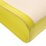 CELINE セリーヌ ミニバーティカルカバ ホワイト/イエロー 193302 レディース キャンバス/レザー ハンドバッグ ABランク 中古 銀蔵