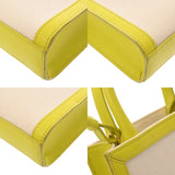 CELINE セリーヌ ミニバーティカルカバ ホワイト/イエロー 193302 レディース キャンバス/レザー ハンドバッグ ABランク 中古 銀蔵