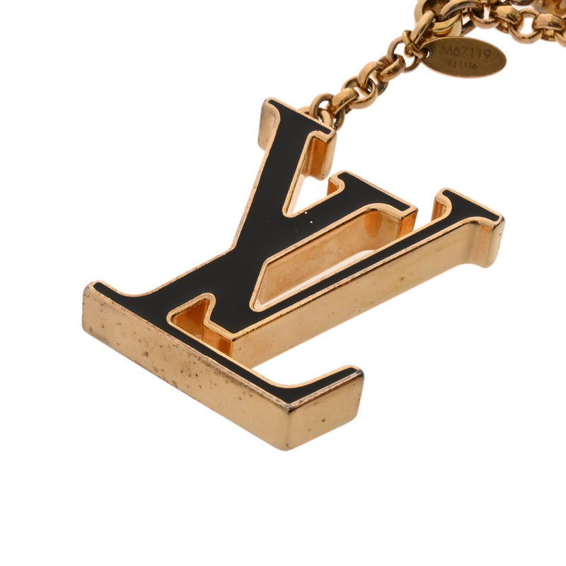 LOUIS VUITTON ルイヴィトン フルール ドゥ モノグラム ブラック/ゴールド M67119 レディース メタル キーホルダー Cランク 中古 銀蔵
