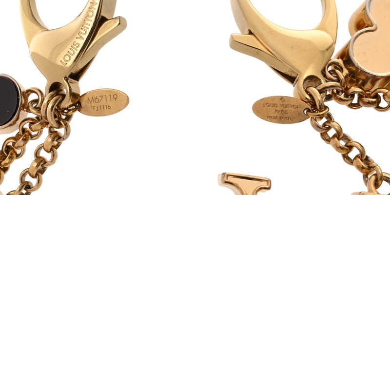 LOUIS VUITTON ルイヴィトン フルール ドゥ モノグラム ブラック/ゴールド M67119 レディース メタル キーホルダー Cランク 中古 銀蔵