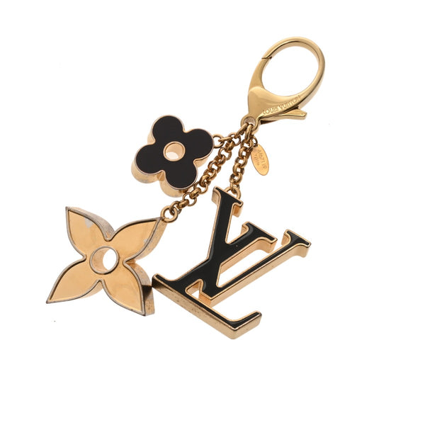 LOUIS VUITTON ルイヴィトン フルール ドゥ モノグラム ブラック/ゴールド M67119 レディース メタル キーホルダー Cランク 中古 銀蔵