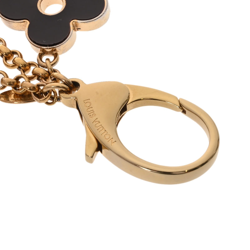 LOUIS VUITTON ルイヴィトン フルール ドゥ モノグラム ブラック/ゴールド M67119 レディース メタル キーホルダー Cランク 中古 銀蔵