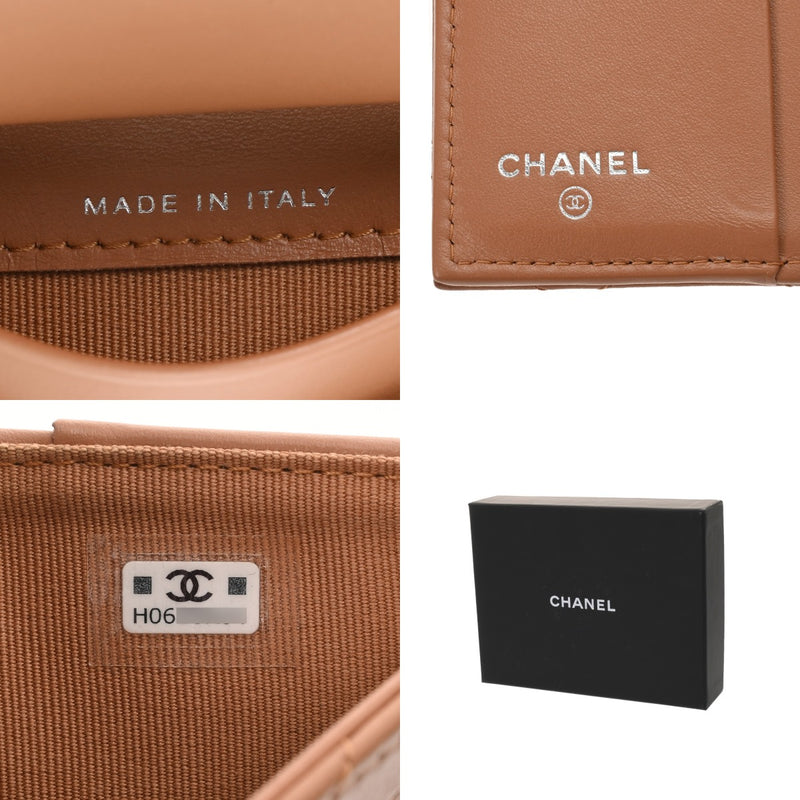 CHANEL シャネル マトラッセ コンパクトウォレット ブラウン AP3817 レディース カーフ 二つ折り財布 Aランク 中古 銀蔵