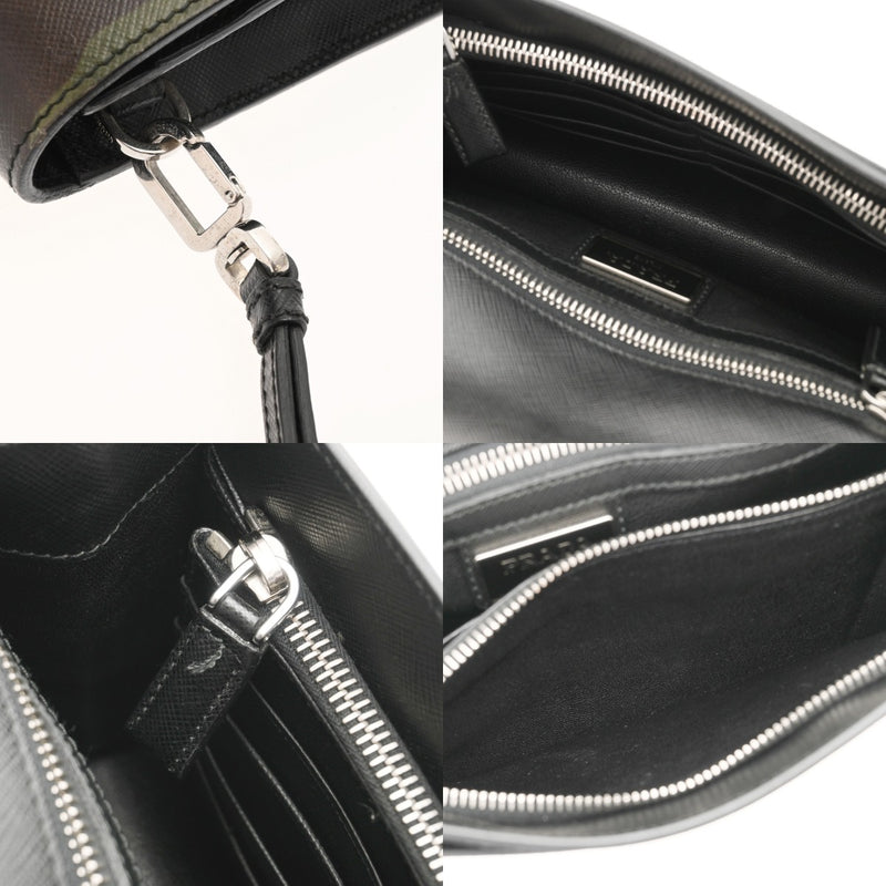 PRADA プラダ クラッチバッグ カモフラ柄 VR097P ユニセックス サフィアーノレザー クラッチバッグ Bランク 中古 銀蔵