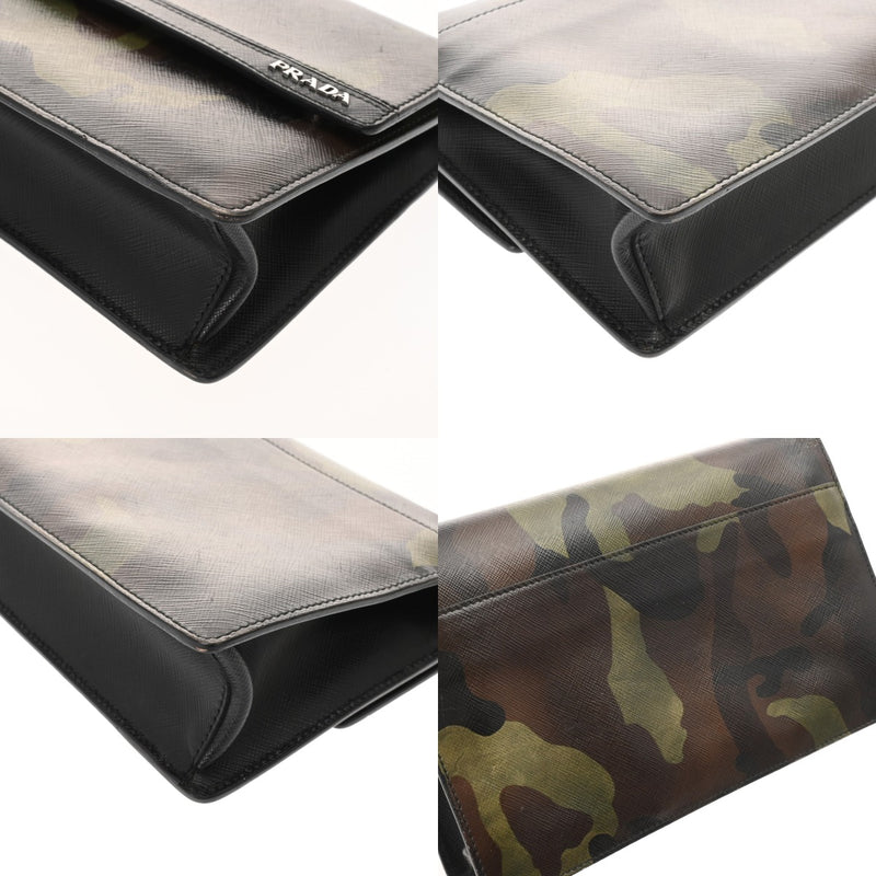 PRADA プラダ クラッチバッグ カモフラ柄 VR097P ユニセックス サフィアーノレザー クラッチバッグ Bランク 中古 銀蔵