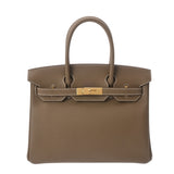 HERMES エルメス バーキン 30 エトゥープ Y刻印(2020年頃)  レディース ヴォーエプソン ハンドバッグ 新同 中古 銀蔵