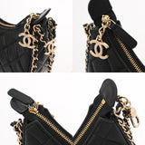 CHANEL シャネル マトラッセ ミニ ホーボーバッグ ブラック AS3917 レディース ラムスキン ショルダーバッグ ABランク 中古 銀蔵