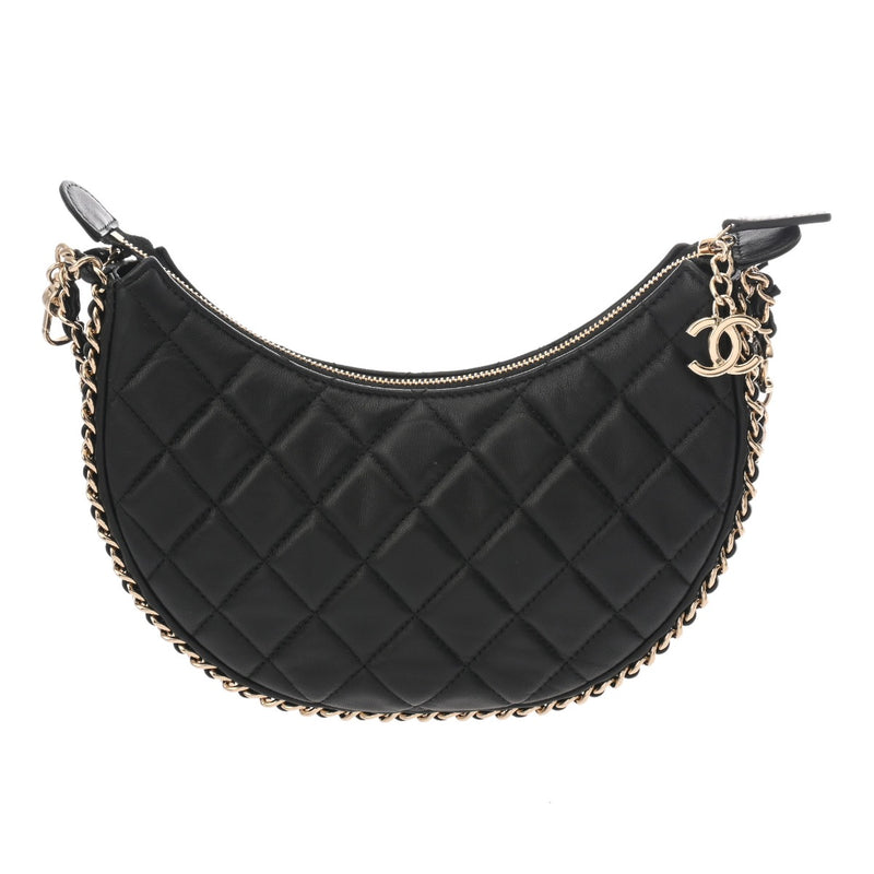 CHANEL シャネル マトラッセ ミニ ホーボーバッグ ブラック AS3917 レディース ラムスキン ショルダーバッグ ABランク 中古 銀蔵