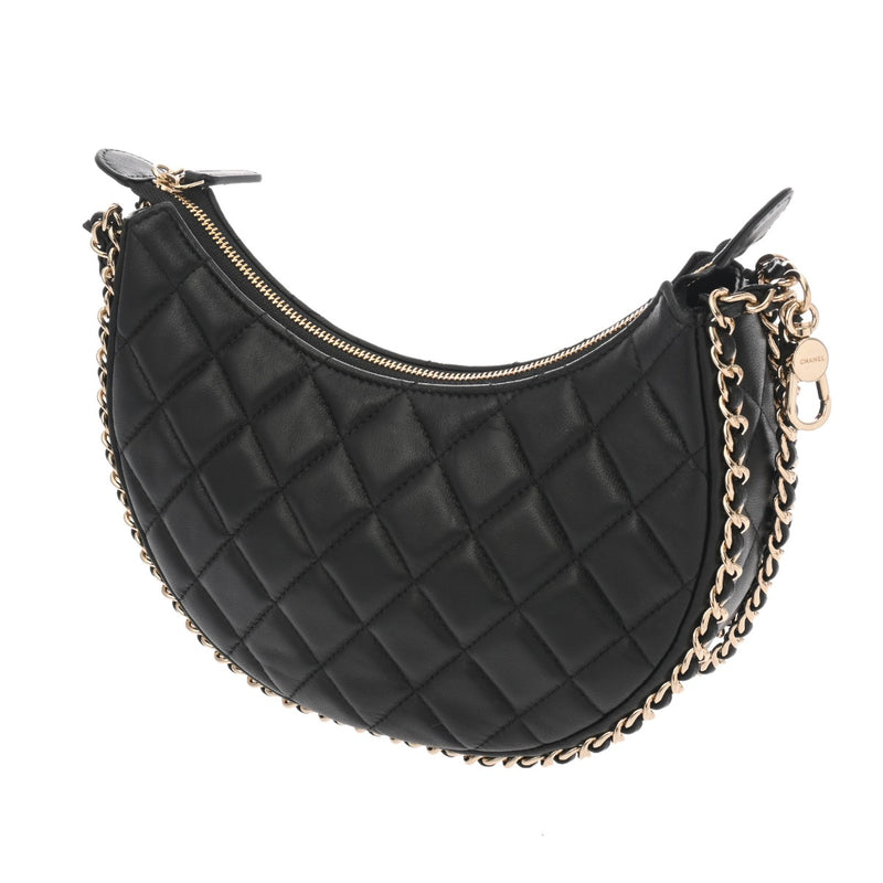 CHANEL シャネル マトラッセ ミニ ホーボーバッグ ブラック AS3917 レディース ラムスキン ショルダーバッグ ABランク 中古 銀蔵
