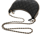 CHANEL シャネル マトラッセ ミニ ホーボーバッグ ブラック AS3917 レディース ラムスキン ショルダーバッグ ABランク 中古 銀蔵