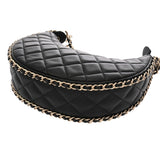 CHANEL シャネル マトラッセ ミニ ホーボーバッグ ブラック AS3917 レディース ラムスキン ショルダーバッグ ABランク 中古 銀蔵