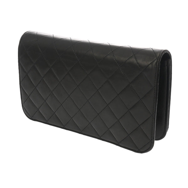 CHANEL シャネル マトラッセ プッシュロック  チェーンショルダー  23cm ブラック レディース ラムスキン ショルダーバッグ Bランク 中古 銀蔵