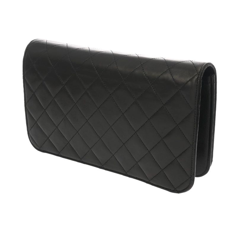 CHANEL シャネル マトラッセ プッシュロック  チェーンショルダー  23cm ブラック レディース ラムスキン ショルダーバッグ Bランク 中古 銀蔵