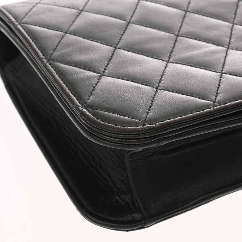 CHANEL シャネル マトラッセ プッシュロック  チェーンショルダー  23cm ブラック レディース ラムスキン ショルダーバッグ Bランク 中古 銀蔵