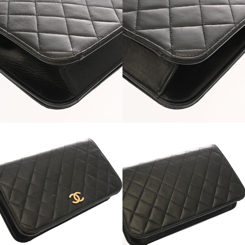 CHANEL シャネル マトラッセ プッシュロック  チェーンショルダー  23cm ブラック レディース ラムスキン ショルダーバッグ Bランク 中古 銀蔵