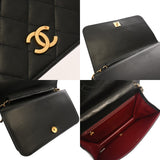 CHANEL シャネル マトラッセ プッシュロック  チェーンショルダー  23cm ブラック レディース ラムスキン ショルダーバッグ Bランク 中古 銀蔵