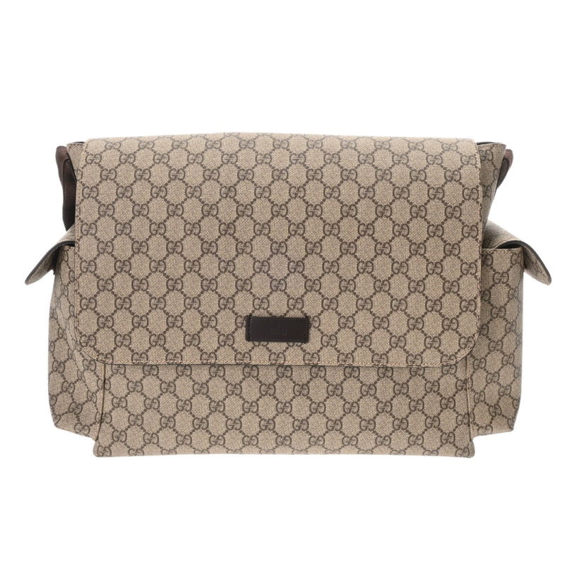 GUCCI グッチ GGスプリーム マザーズバッグ ベージュ 211131 レディース PVC レザー ショルダーバッグ 新同 中古 銀蔵