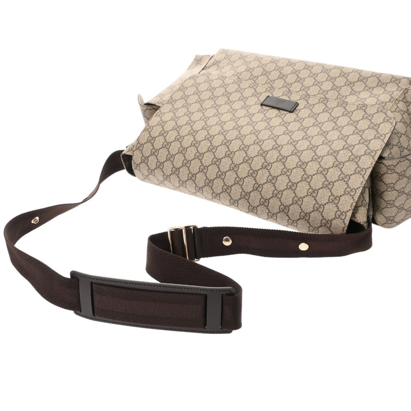 GUCCI グッチ GGスプリーム マザーズバッグ ベージュ 211131 レディース PVC レザー ショルダーバッグ 新同 中古 銀蔵