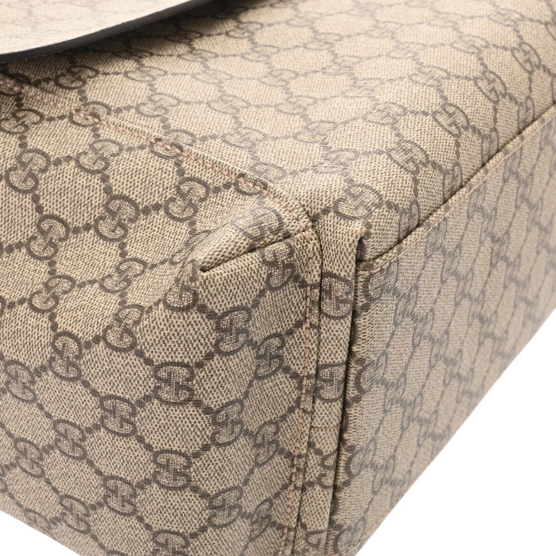 GUCCI グッチ GGスプリーム マザーズバッグ ベージュ 211131 レディース PVC レザー ショルダーバッグ 新同 中古 銀蔵