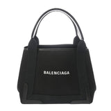 BALENCIAGA バレンシアガ ネイビーカバス S ブラック 339933 レディース キャンバス レザー ハンドバッグ 新同 中古 銀蔵